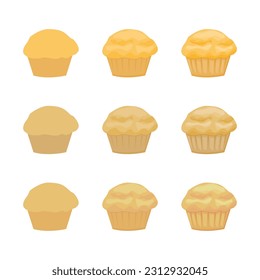 A vector drawn Muffin Plain illustration with various colors and amount of details