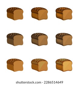 A vector drawn multigrain bread illustration with various colors and amount of details
