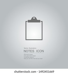 Vector drawn notebook,. The background is a gray gradient.