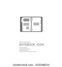Vector drawn notebook. Isolated on white background.