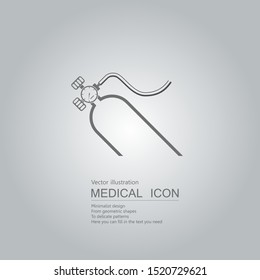 Vector drawn oxygen tank. Isolated on grey background.