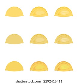 A vector drawn panzerotti illustration with various colors and amount of details