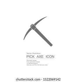 Vector drawn pick ax. Isolated on white background.