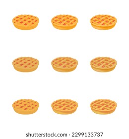 A vector drawn pie illustration with various colors and amount of details