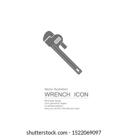 Vector drawn pipe pliers. Isolated on white background.