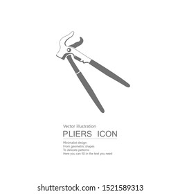 Vector drawn pliers. Isolated on white background.