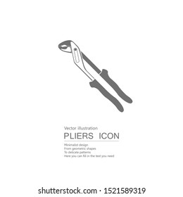 Vector drawn pliers. Isolated on white background.