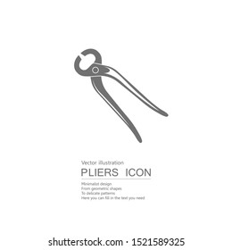 Vector drawn pliers. Isolated on white background.