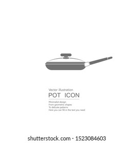 Vector drawn pot. Isolated on grey background.