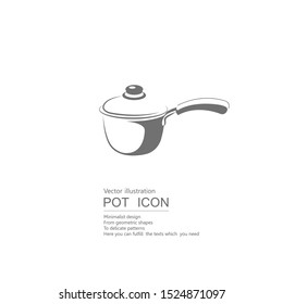 Vector drawn pot. Isolated on white background.
