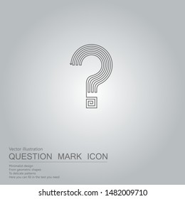 Vector drawn question mark icon. The background is a gray gradient.