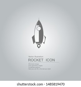Vector drawn rocket icon. The background is a gray gradient.