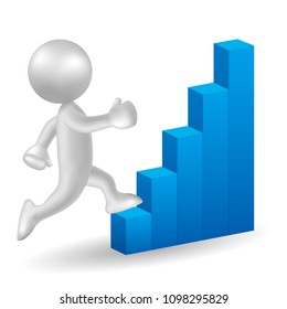 Vector drawn running man symbol, go to the chart,image uses a grid gradient.