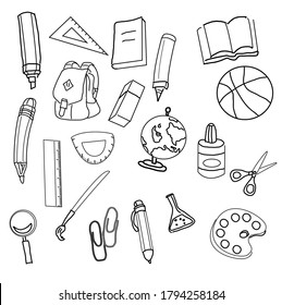 Vektorgrafik-Schulbedarf. für Design