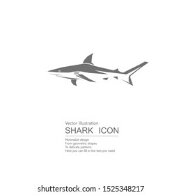 Vector drawn shark. Isolated on white background.