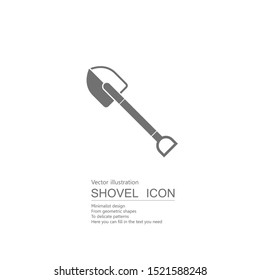 Vector drawn shovel. Isolated on white background.