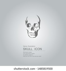 Vector drawn skull. The background is a gray gradient.