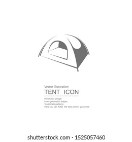 Vector drawn tent. Isolated on white background.