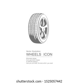 Vector drawn tires. Isolated on white background.