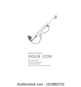 Vector drawn violin. Isolated on white background.	