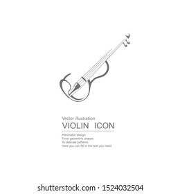 Vector drawn violin. Isolated on white background.	