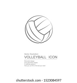 Vector drawn volleyball. Isolated on grey background.