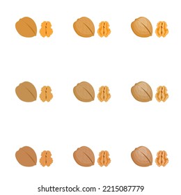 Ilustración de nogal dibujada por vectores con varios colores, estilos y cantidad de detalles