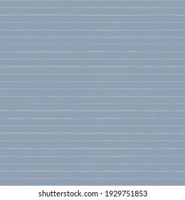 Vector drawn white stripes blue seamless pattern