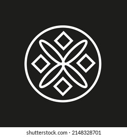 Vector drawning celtic in circle pattern color white
