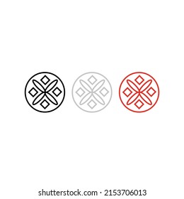 Vector drawning celtic in circle pattern color black gray red
