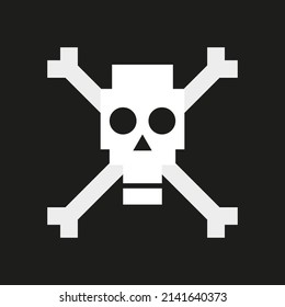 Vector drawning skull color white, flat style
