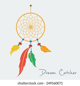 vector dream catcher color. Vector format eps 10. Flat colors