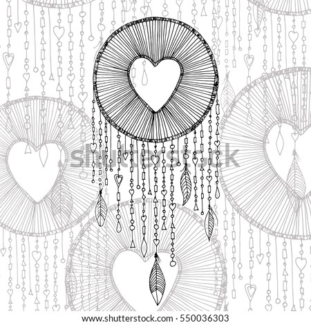 vector dream catcher heart shape illustration stock vector royalty vector dream catcher with heart shape illustration transparent background native american ancient symbol dreamcatcher