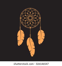 Vector dream catcher. Dream catcher vector icon.
