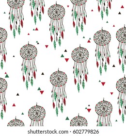 Vector Dream Catcher Mascot,Seamless pattern 