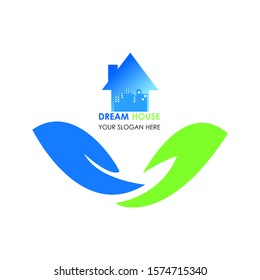Vector Dream House Logo with hand