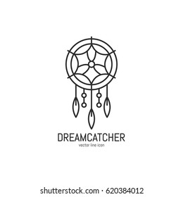 Vector Dreamcatcher icon in trendy linear style