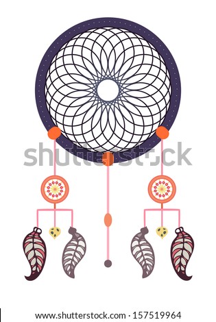 Vector dreamcatcher, isolated