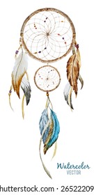 vector, Dreamcatcher, watercolor, boho, ethno