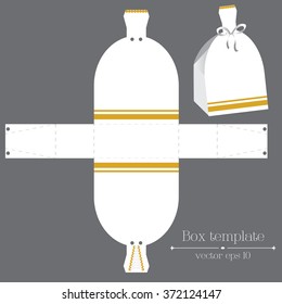 Vector dress box templatewith blue glad rags with format eps10.