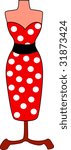 vector dress form with red dress