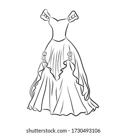 Vector Dress Hand Drawing Clothes Illustration Stock Vector (Royalty ...