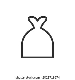 Vector dress line icon. Symbol in trendy outline style. Vector illustration isolated on a white background. 