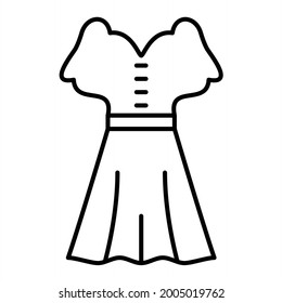 Vector Dress Outline Icon Design

