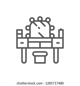 Vector dressing table, makeup line icon. Symbol and sign illustration design. Isolated on white background