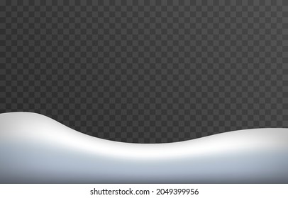 Vector drifts on isolated transparent background. Snow png, snowdrifts, winter, snow on the ground. Winter design element.