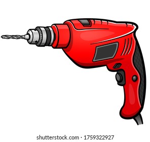 Vector drill cartoon isolated design