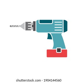 vector of drill icon on white background color editable