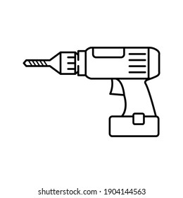 vector of drill icon on white background color editable