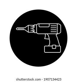 vector of drill icon on white background color editable